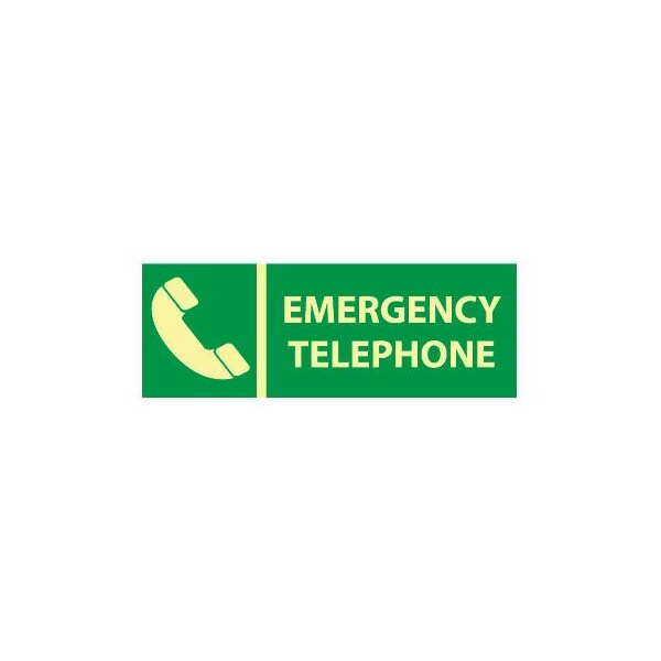 Glow Sign Rigid Plastic - Emergency Telephone